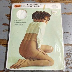 Grants Sheer Stretch Extra Width Panty Hose WHITE